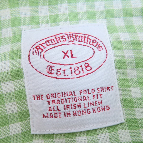実際に弊社で買取させて頂いた【未使用】Brooks Brothers/ブルックスブラザーズ  半袖チェックシャツ/XLの画像 2枚目