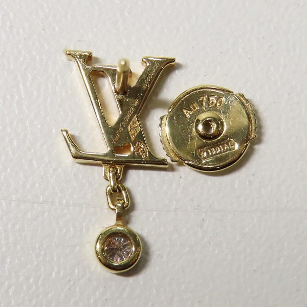実際に弊社で買取させて頂いたLOUIS VUITTON/ルイヴィトン AU750/K18YG イディール ブロッサム ダイヤモンド ピアス  Q96495 の画像 2枚目
