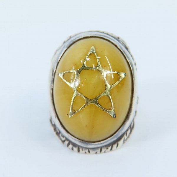 実際に弊社で買取させて頂いたALEX STREETER/アレックスストリーター エンジェルハートリング 17年限定 k18スター パウダーバルティックアンバー/9.5号の画像 1枚目