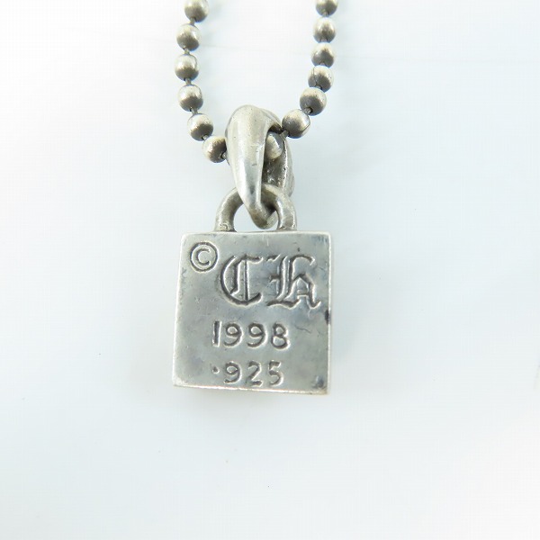 実際に弊社で買取させて頂いたCHROME HEARTS/クロムハーツ フレームド ハートチャーム ボールチェーン付き ネックレスの画像 4枚目