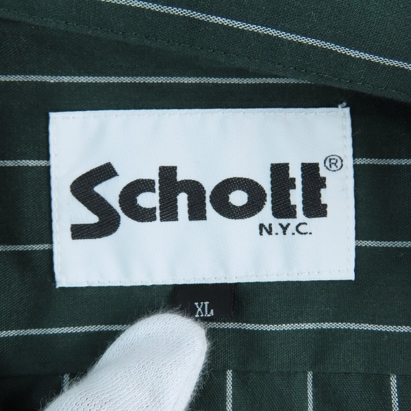 実際に弊社で買取させて頂いたSchott/ショット WORK SHIRT ストライプワークシャツ  782-3123018 XLの画像 2枚目
