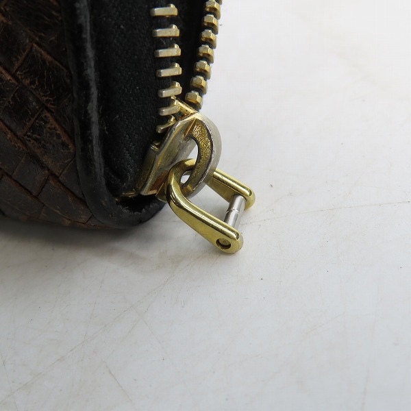 実際に弊社で買取させて頂いた【難有り】PRADA/プラダ MADRAS マドラス 編込みレザー L字ファスナー 長財布/1M0506の画像 6枚目