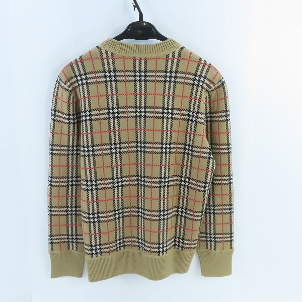 実際に弊社で買取させて頂いたBURBERRY/バーバリー ティッシ期 ノヴァチェック/ノバチェック クルーネック ニットセーター/Sの画像 1枚目