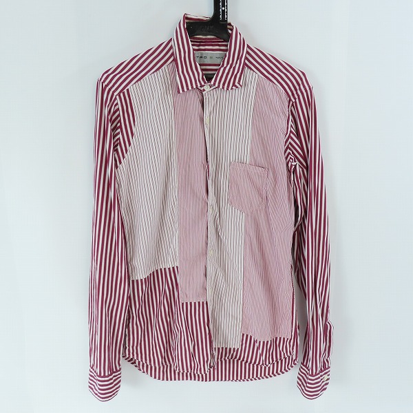 実際に弊社で買取させて頂いた【JPタグ】ETRO/エトロ マルチストライプ柄 パッチワーク 長袖シャツ S