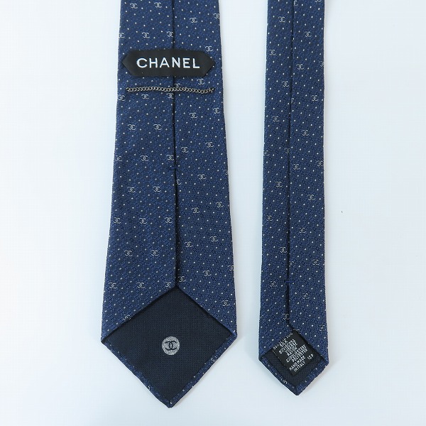 実際に弊社で買取させて頂いたCHANEL/シャネル ココマーク ドット シルクネクタイの画像 2枚目