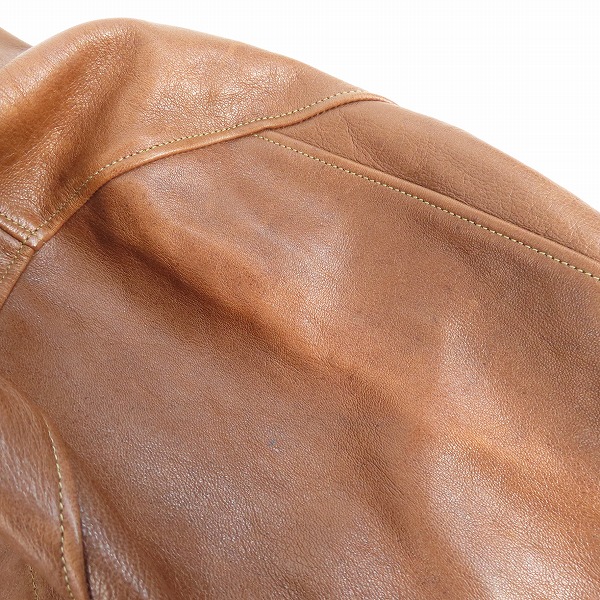 実際に弊社で買取させて頂いたLEVIS/リーバイス 世界限定500着 Menlo Cossack Jacket Albert Einstein model/アインシュタイン シープレザー ジャケット/Sの画像 6枚目