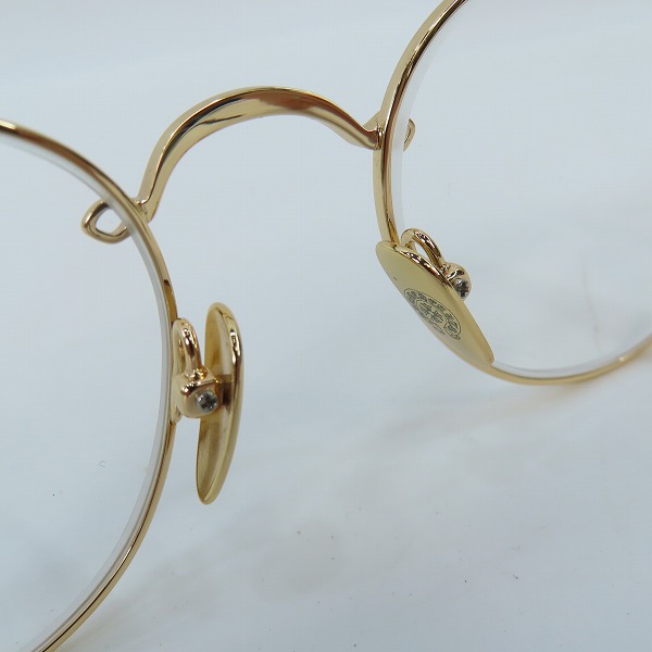 実際に弊社で買取させて頂いたCHROME HEARTS/クロムハーツ BUBBA-A メガネフレーム アイウェア ゴールドの画像 3枚目