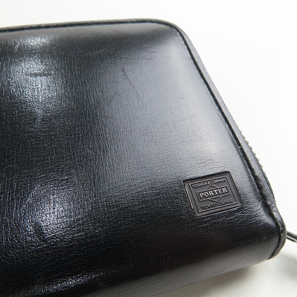実際に弊社で買取させて頂いたPORTER/ポーター PLUME/プリュム レザー ラウンドジップ ウォレット 長財布の画像 3枚目