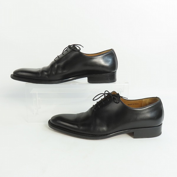 実際に弊社で買取させて頂いたMAGNANNI/マグナーニ プレーントゥ ブラック レザーシューズ 9764 /42の画像 3枚目