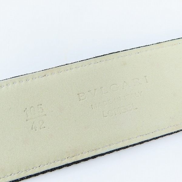 実際に弊社で買取させて頂いたBVLGARI/ブルガリ キャンバス×レザーベルト ゴールドバックル 105/42の画像 3枚目