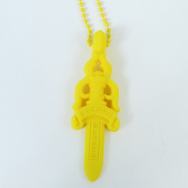 実際に弊社で買取させて頂いたCHROME HEARTS/クロムハーツ RUBBER LARGE DAGGER/ラバー ラージ ダガー ネックレス イエローの画像 1枚目