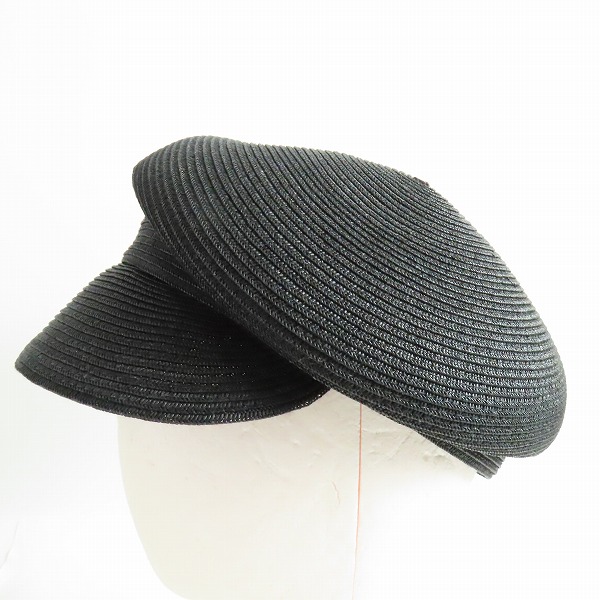 実際に弊社で買取させて頂いた【未使用】CA4LA/カシラ アシンメトリーキャスケット/帽子 ブラック ONM01672の画像 2枚目