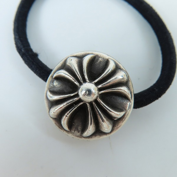 実際に弊社で買取させて頂いた【オールド刻印】CHROME HEARTS/クロムハーツ クロスボール コンチョ ヘアゴム/ヘアバンドの画像 4枚目