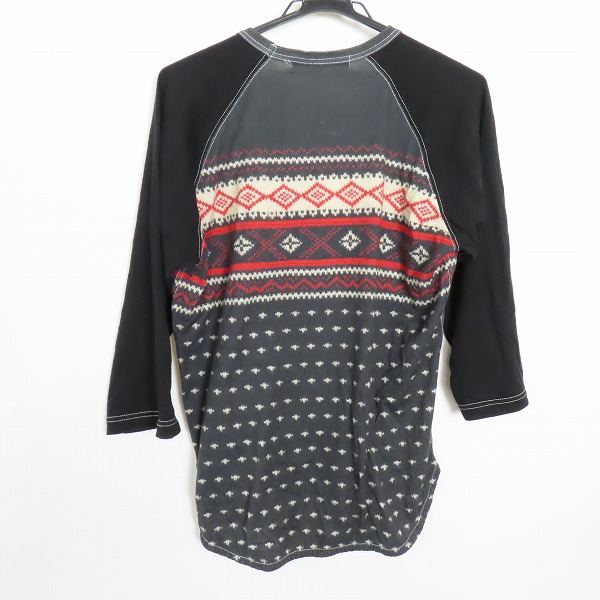 実際に弊社で買取させて頂いたJUNYA WATANABE MAN/ジュンヤワタナベマンノルディック雪柄 七分丈ラグランシャツ WH-T011/Mの画像 1枚目