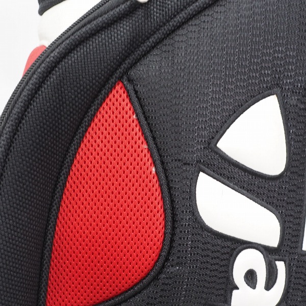 実際に弊社で買取させて頂いたTaylorMade/テーラーメイド CB104N 9.5型 5分割キャディバッグ ブラックｘレッドｘホワイトの画像 5枚目