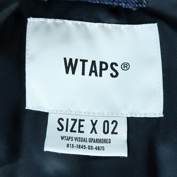 実際に弊社で買取させて頂いたWTAPS/ダブルタップス 22AW JFW-04 JACKET COTTON.DENIM INDIGO 04 デニム ブルゾン/ジャケット 222WVDT-JKM06/02の画像 2枚目