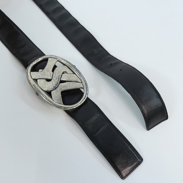 実際に弊社で買取させて頂いたYves Saint Laurent/イブサンローラン YSLロゴバックル レザーベルトの画像 2枚目