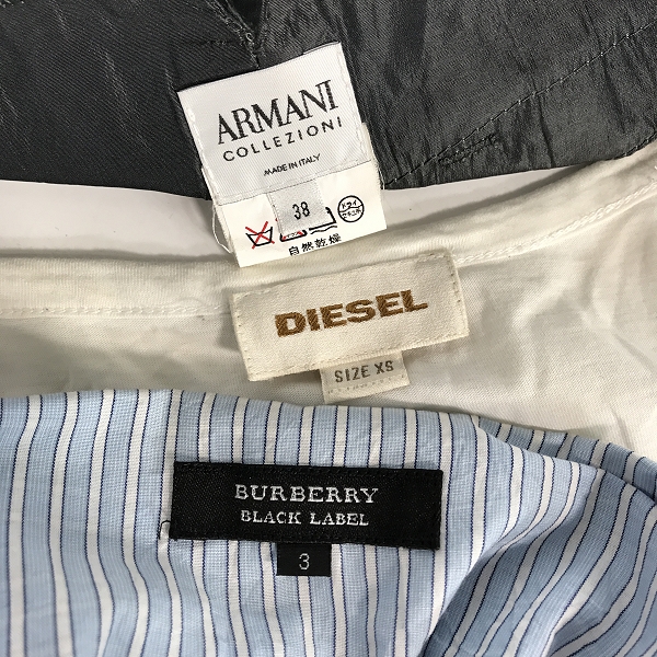実際に弊社で買取させて頂いた【おまとめ】バーバリー/ディーゼル/ジョルジオアルマー二 等 ストライプシャツ/Tシャツ/スカート 他 レディース