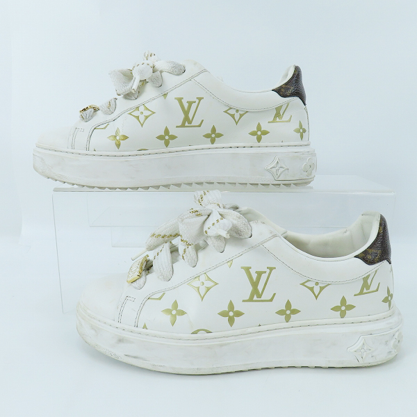 実際に弊社で買取させて頂いた【難あり】Louis Vuitton/ルイヴィトン 22年 タイムアウトライン モノグラム レザースニーカー/36の画像 3枚目