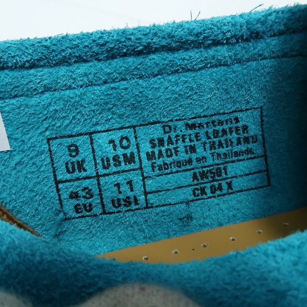 実際に弊社で買取させて頂いたDr.MARTENS/ドクターマーチン SNAFFLE LOAFER/スナッフル ローファー ターコイズ 27425440/UK9の画像 5枚目
