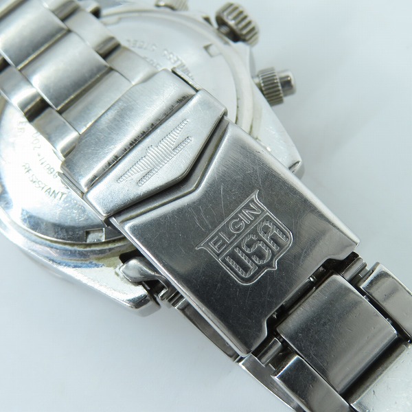 実際に弊社で買取させて頂いたELGIN/エルジン クロノグラフ FK1059 腕時計【動作未確認】の画像 6枚目