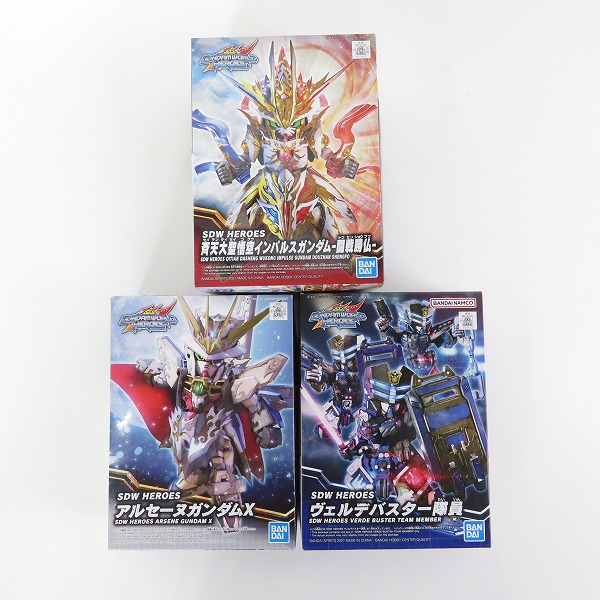 実際に弊社で買取させて頂いた【未組立】BANDAI SDW HEROES 斉天大聖悟空インパルスガンダム 闘戦勝仏/アルセーヌガンダムX/ヴェルデバスター隊員 3点セット