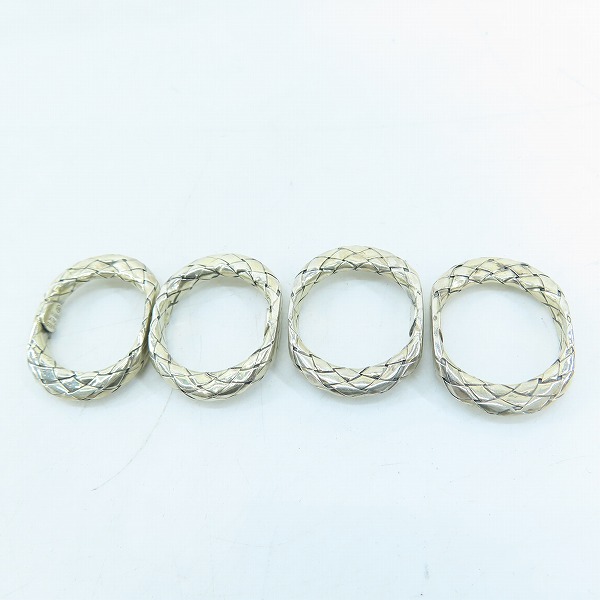 実際に弊社で買取させて頂いたBOTTEGA VENETA/ボッテガヴェネタ イントレチャート 4連 シルバーリング 11～12号