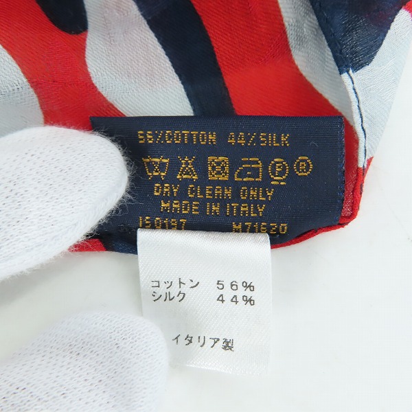 実際に弊社で買取させて頂いた【JPタグ】LOUIS VUITTON/ルイヴィトン シルク混 迷彩/カモフラ 大判 ストール/マフラーM71620の画像 3枚目