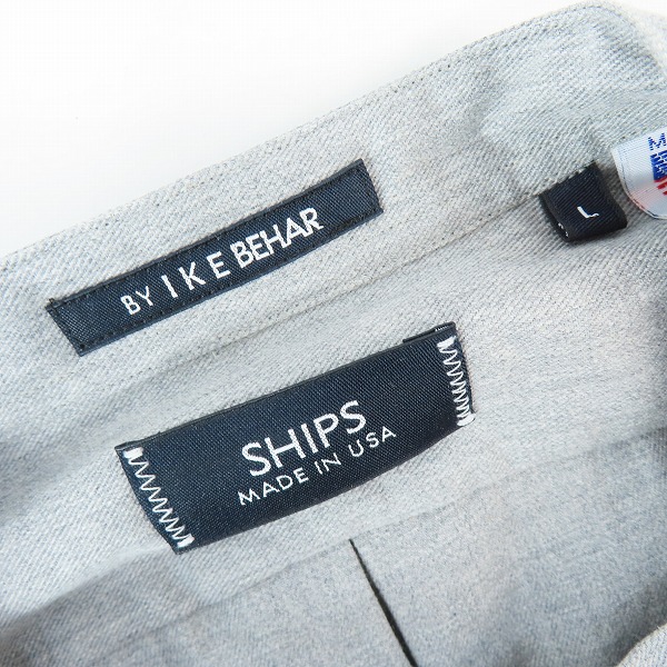 実際に弊社で買取させて頂いた【未使用】I K E BEHAR/アイクベーハー SHIPS別注 コットン バンドカラーシャツ 111-18-0142-1295 /Lの画像 2枚目