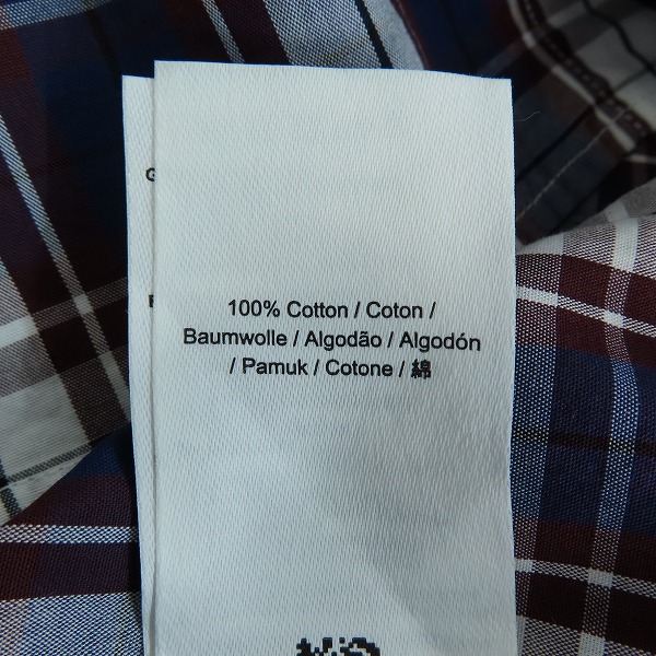 実際に弊社で買取させて頂いたFRED PERRY/フレッドペリー 半袖チェックシャツ/Mの画像 5枚目