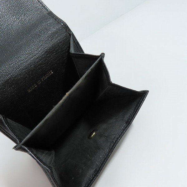 実際に弊社で買取させて頂いた(1)CHANEL/シャネル ココボタン Ｗホック レザー 二つ折り財布 コンパクトウォレット ブラックの画像 5枚目