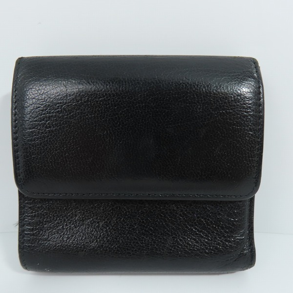 実際に弊社で買取させて頂いた(1)CHANEL/シャネル ココボタン Ｗホック レザー 二つ折り財布 コンパクトウォレット ブラックの画像 1枚目