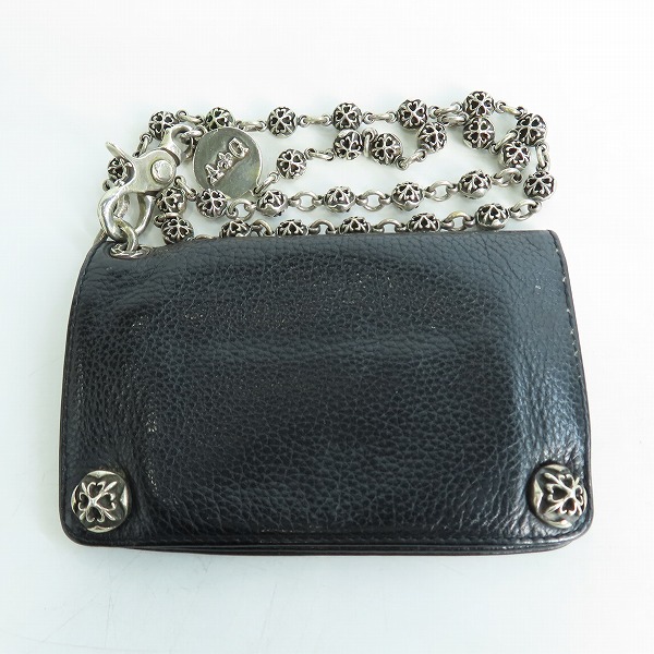 実際に弊社で買取させて頂いたA＆G/エーアンドジー クロスボタン レザーウォレット/財布 ボールウォレットチェーン付