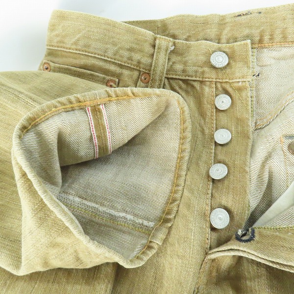 実際に弊社で買取させて頂いたSUGAR CANE/シュガーケーン Lot.285 ボタンフライ デニムパンツ /W30L34の画像 4枚目