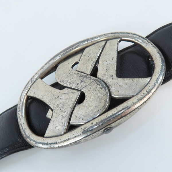 実際に弊社で買取させて頂いたYves Saint Laurent/イブサンローラン YSLロゴバックル レザーベルトの画像 6枚目