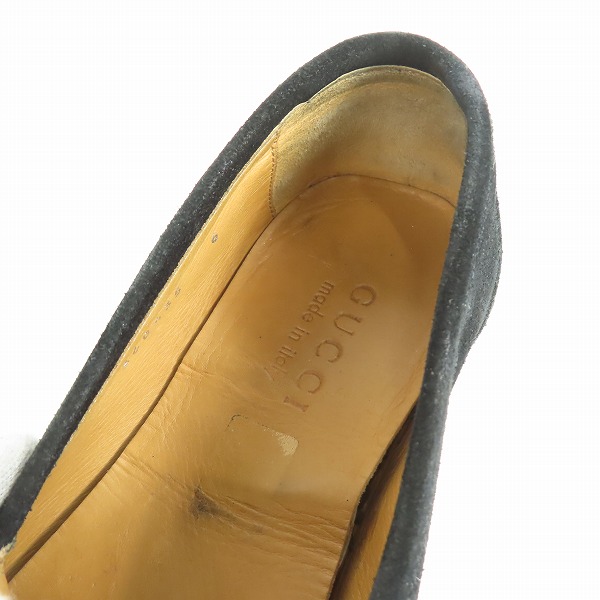 実際に弊社で買取させて頂いたGUCCI/グッチ スエード バンブー ホースビット ローファー 368435 6の画像 6枚目