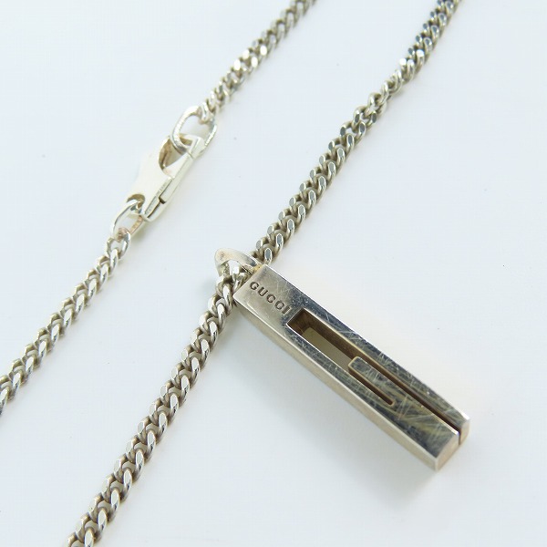 実際に弊社で買取させて頂いたGUCCI/グッチ Gロゴ プレート ネックレス
