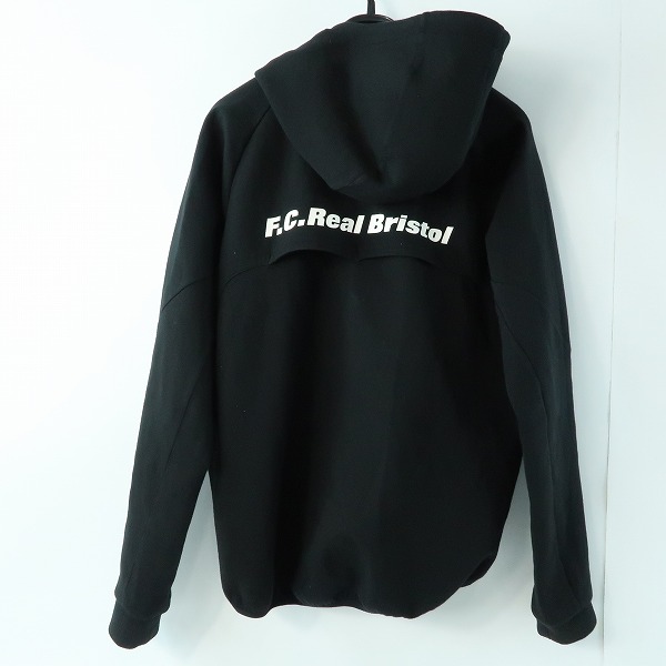 実際に弊社で買取させて頂いたF.C.Real Bristol/F.C.レアルブリストル 18SS VENTILATION HOODY ジップアップパーカー ブラック FCRB-180025/Mの画像 1枚目