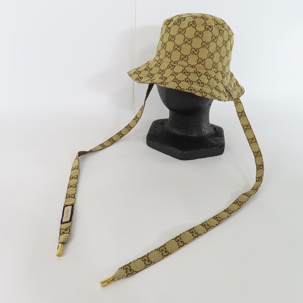 実際に弊社で買取させて頂いたGUCCI/グッチ GGキャンバス ナイロン リバーシブルハット バケットハット 626917の画像 4枚目