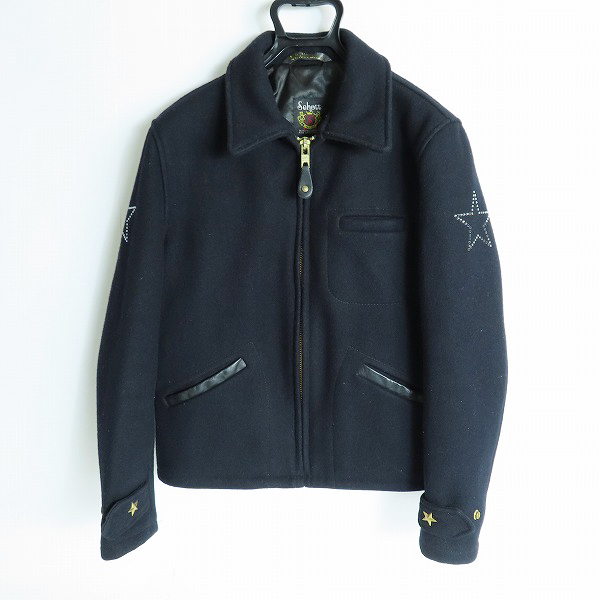 実際に弊社で買取させて頂いたSCHOTT/ショット メルトン ウール CPOジャケット ブラック 7176/36