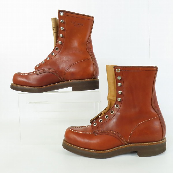 実際に弊社で買取させて頂いたRED WING/レッドウィング ビンテージ/80s MADE IN USA 羽タグ 編み上げブーツ 214の画像 3枚目