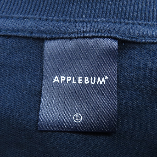 実際に弊社で買取させて頂いたAPPLEBUM/アップルバム 胸ポケット 半袖Tシャツ ダークネイビー/Lの画像 2枚目