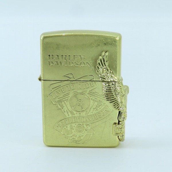 実際に弊社で買取させて頂いたZIPPO/ジッポー HARLEY DAVIDSON/ハーレーダビッドソン サイドメタル LIVE TO RIDE キーホルダー付 1996年製