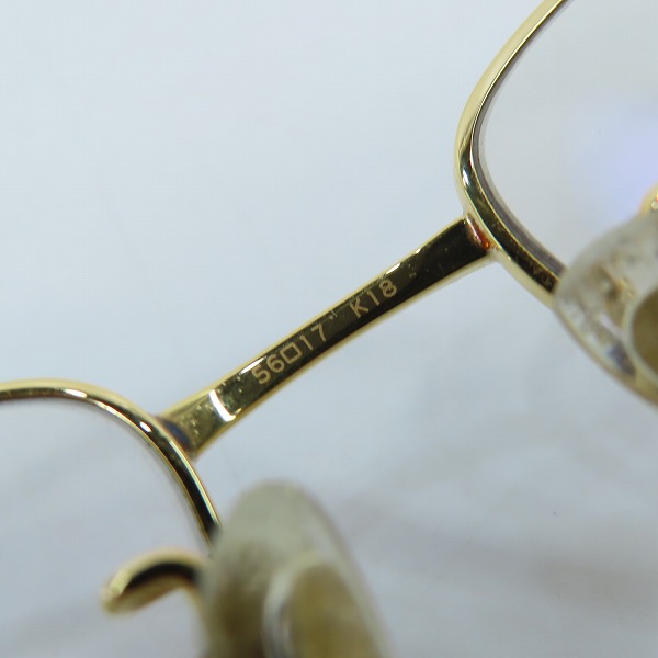 実際に弊社で買取させて頂いたdunhill/ダンヒル T-CELLULOID/TITAN F-K18/イエローゴールド メガネフレーム 1026の画像 6枚目