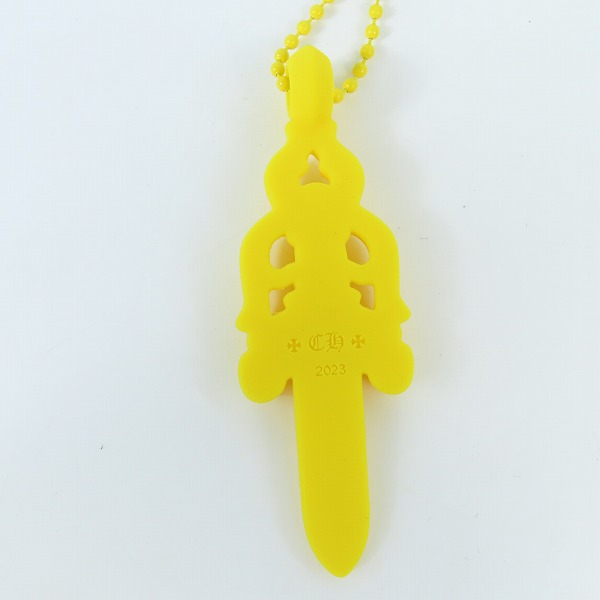 実際に弊社で買取させて頂いたCHROME HEARTS/クロムハーツ RUBBER LARGE DAGGER/ラバー ラージ ダガー ネックレス イエローの画像 2枚目