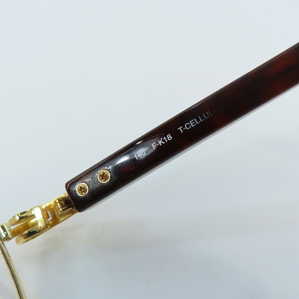 実際に弊社で買取させて頂いたdunhill/ダンヒル T-CELLULOID/TITAN F-K18/イエローゴールド メガネフレーム 1026の画像 5枚目