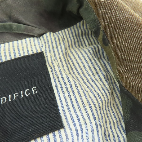 実際に弊社で買取させて頂いた【難有り】EDIFICE/エディフィス 迷彩柄/カモフラ柄 ミリタリージャケット 48の画像 5枚目