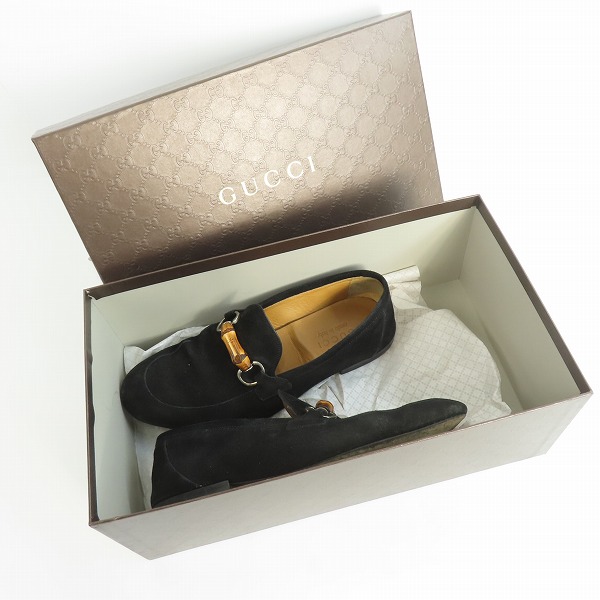 実際に弊社で買取させて頂いたGUCCI/グッチ スエード バンブー ホースビット ローファー 368435 6の画像 9枚目