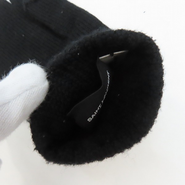 実際に弊社で買取させて頂いたSAINT LAURENT PARIS/サンローランパリ ロゴプレート ウールグローブ/手袋 /S(8)の画像 3枚目