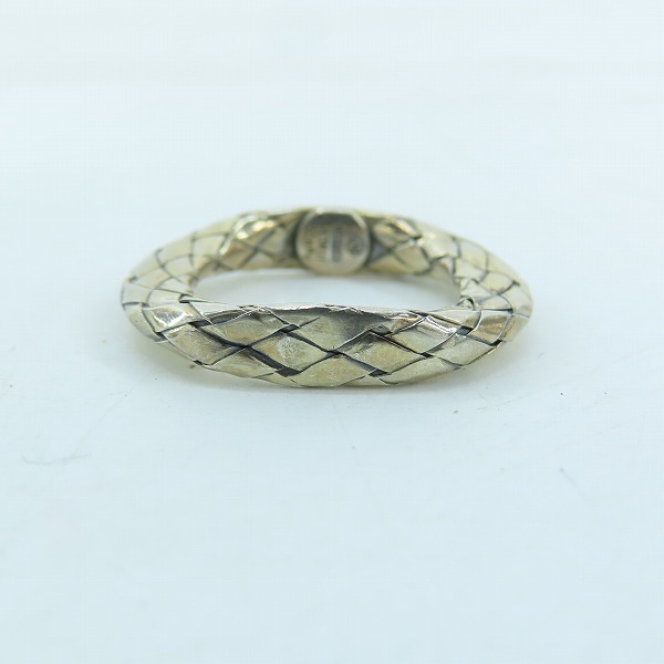 実際に弊社で買取させて頂いたBOTTEGA VENETA/ボッテガヴェネタ イントレチャート 4連 シルバーリング 11～12号の画像 3枚目